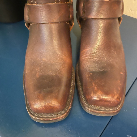 Frye Classic Harness Brown Leather Western Women’s Boots 6.5 Neoprene SoleTech - Picture 4 of 12